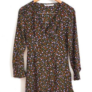 Floral Long Sleeve Mini Dress